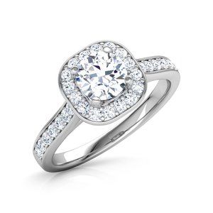 1.95 CTW Halo Solitaire Moissanite Engagement Ring
